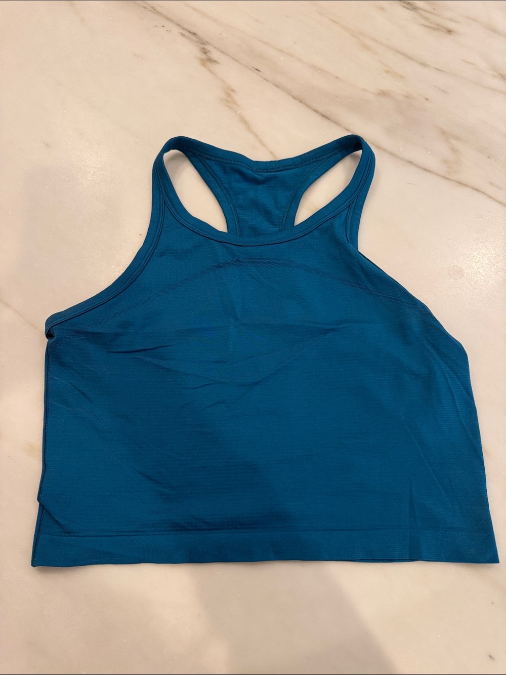 Lululemon Teal Blue Racerback Crop Tank Top size 10